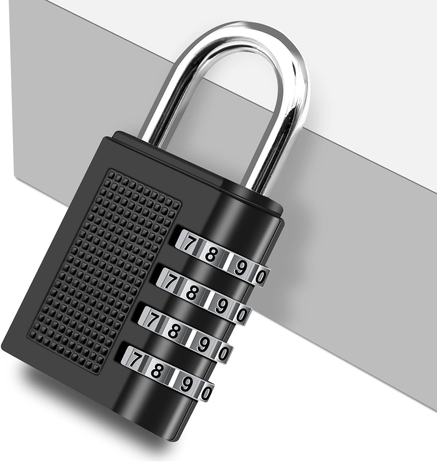 Combination Padlock, 4 Digit Combination Lock for Gym Locker, School Locker, Shed, Fence, Hasp, Garage (Black)